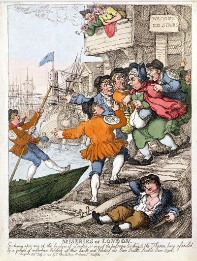 Elend in London - die Themse bei Wapping von Thomas Rowlandson